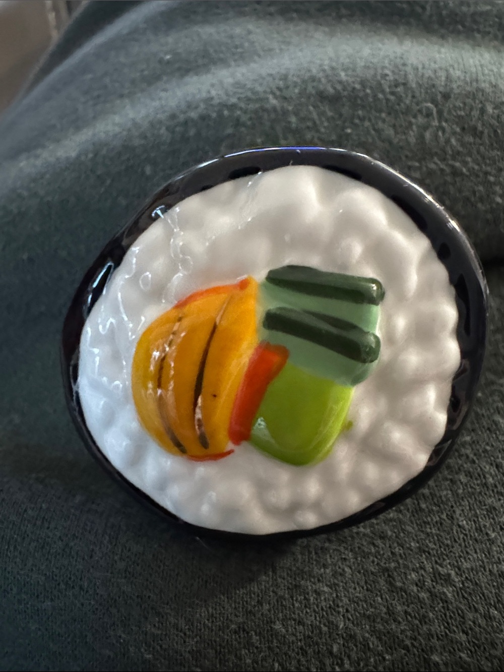 🔥LAST ONE🔥NEW Nora Fleming "On a Roll"(Sushi) Mini, a hand-painted platter charm - Picture 2 of 3